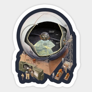 Fred Freeman space flight simulator cutaway illustration Sticker